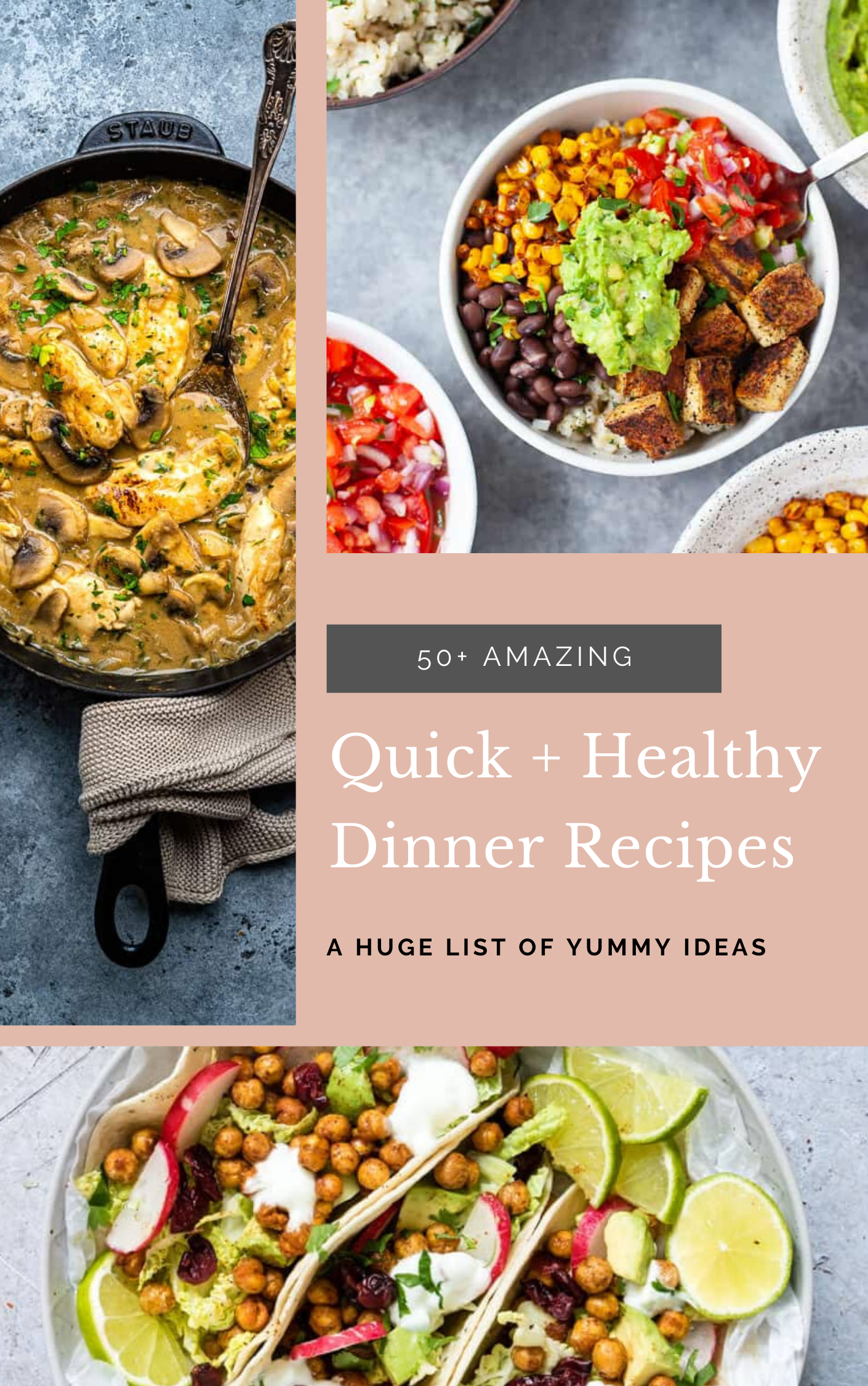 50+ Quick and Healthy Dinner Recipes Roundup