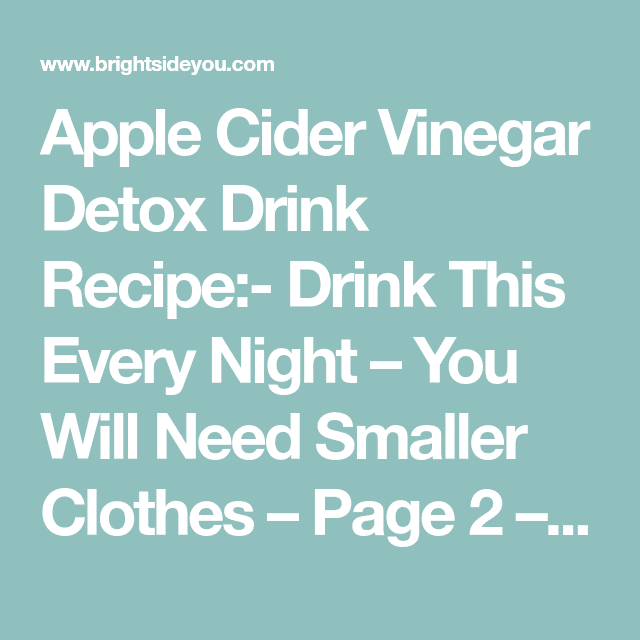 Apple Cider Vinegar Detox Drink Recipe: