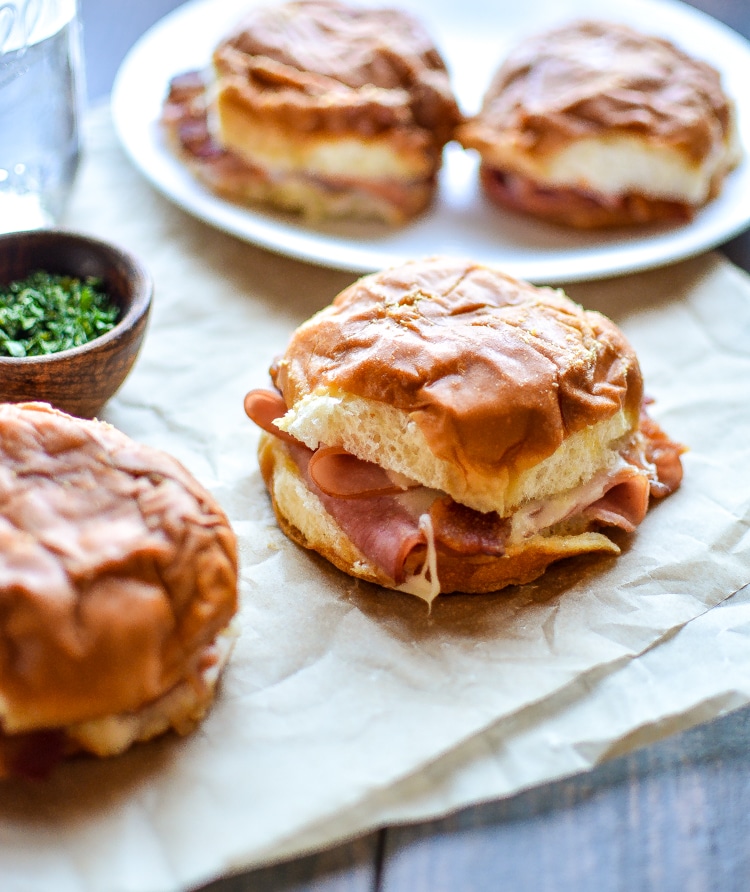 Baked Ham and Cheese Sandwiches with Spicy MustardCooking and Beer