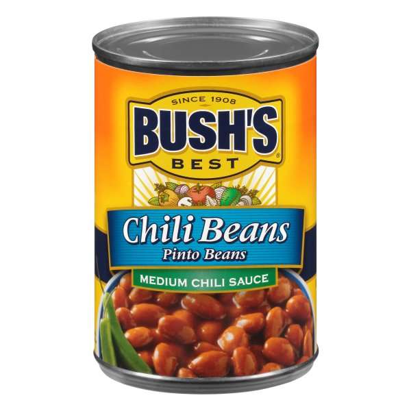 BUSHS Chili Beans Pinto Beans in Medium Chili Sauce Canned ...