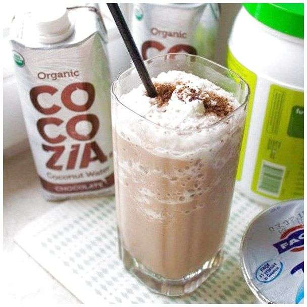 Chocolate Protein Shake with Greek Yogurt and Coconut Water # ...