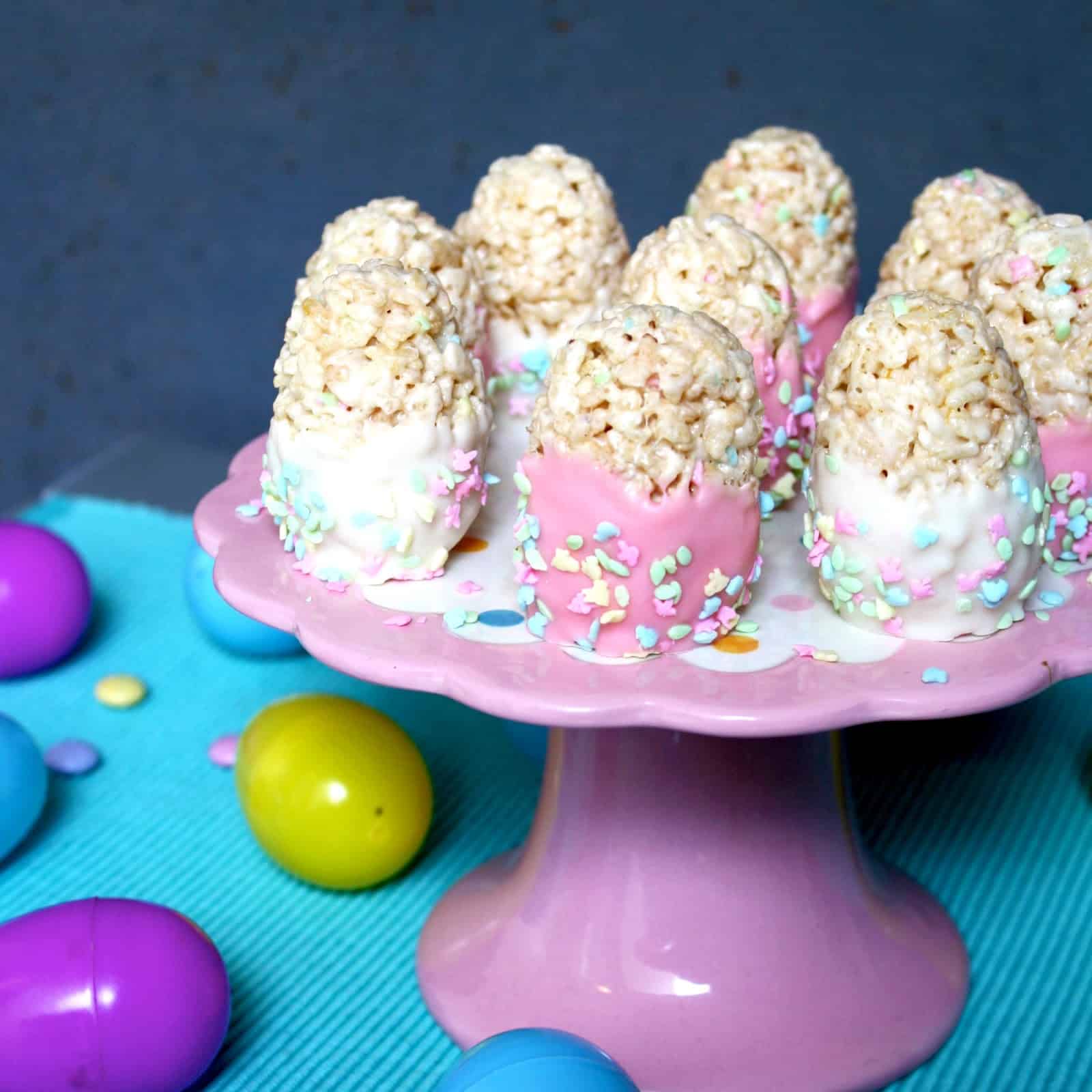 Chocolate Therapy: Chocolate Dipped Easter Egg Rice Krispie Treats