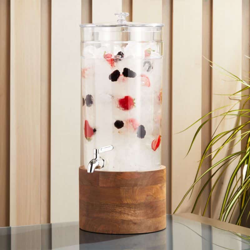 Claro Acrylic Drink Dispenser with Brooks Wood Stand + Reviews