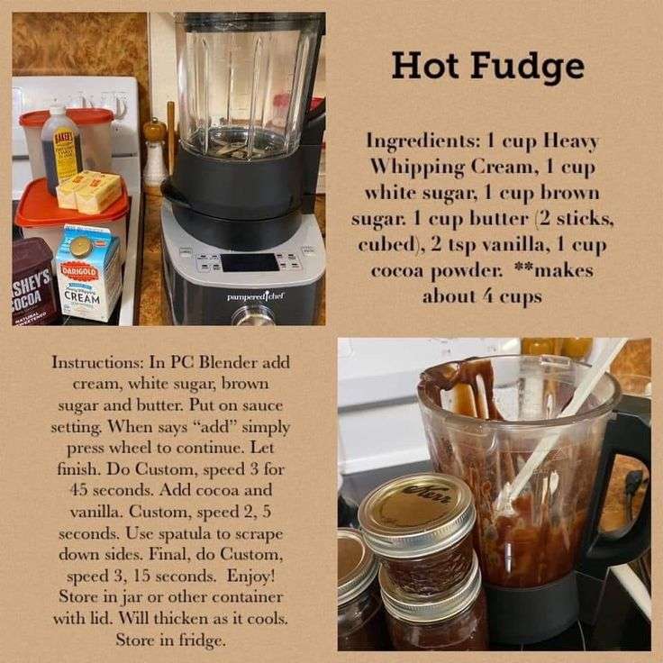 Deluxe cooking blender hot fudge