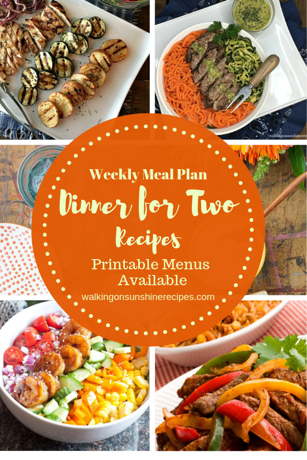 Dinner for Two Easy Recipes with Printable Menu