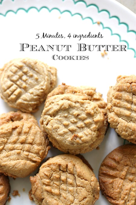 Easy Peanut Butter Cookie Recipe without flour (Only 4 Ingredients ...