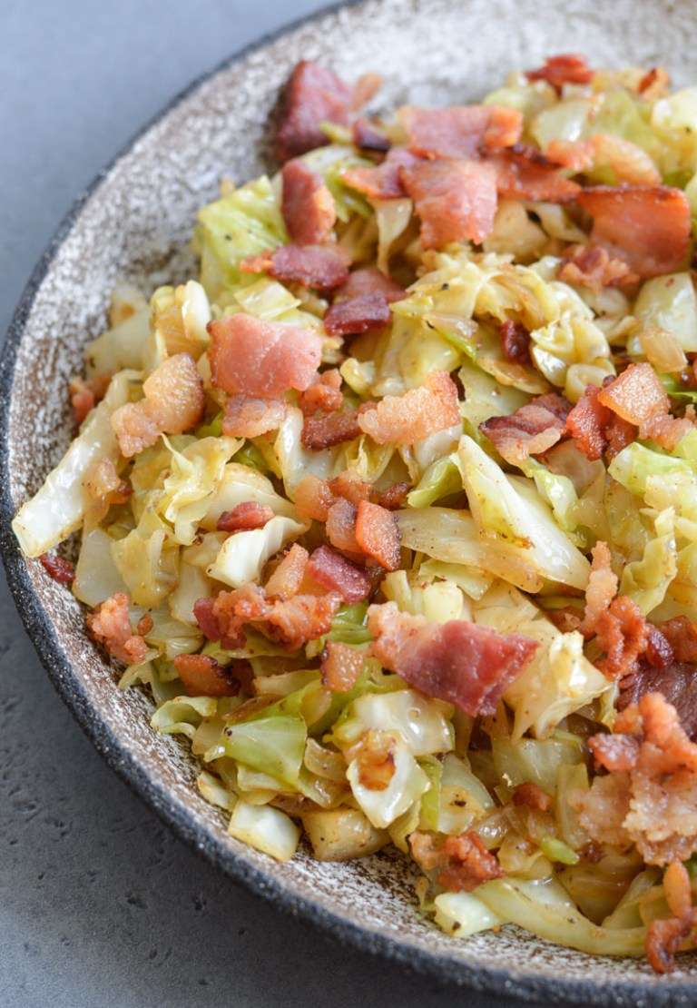 Fried Cabbage with Bacon (keto + low carb)