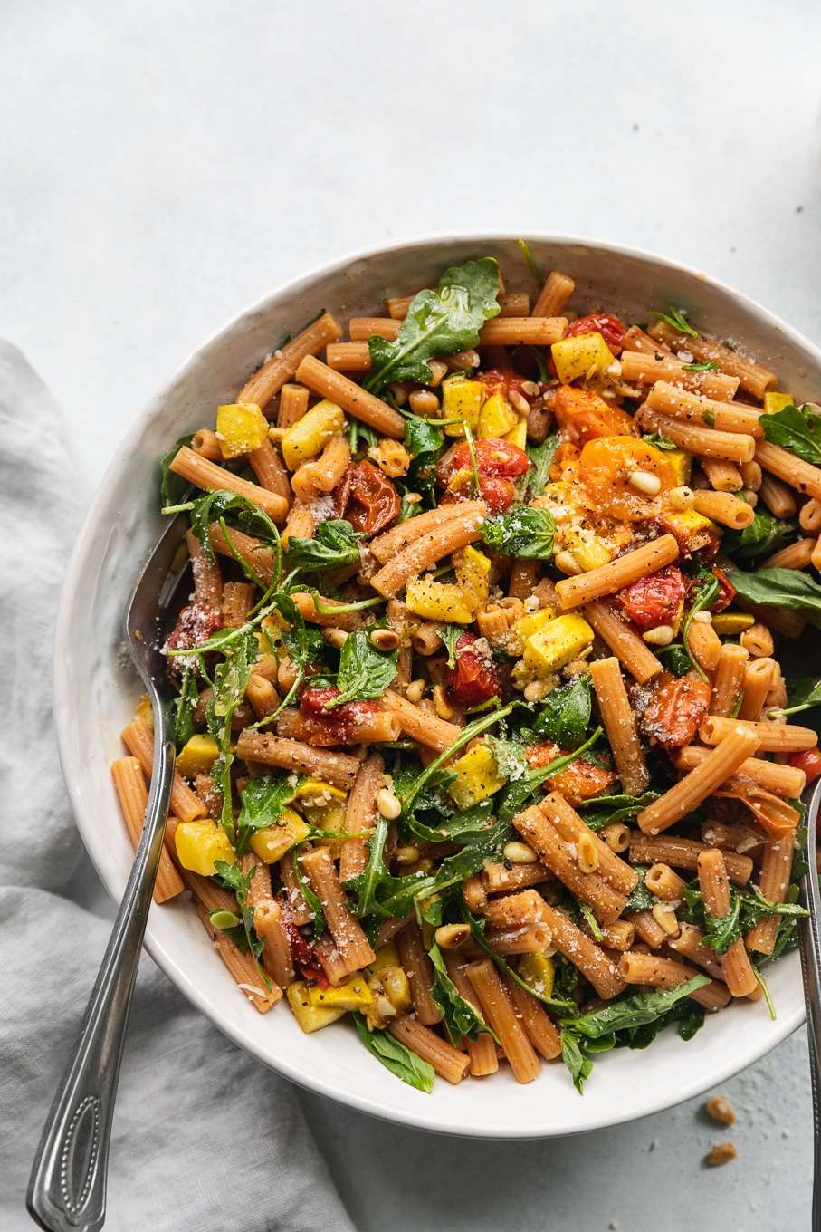 Garlic Roasted Tomato Red Lentil Pasta with Arugula and ...