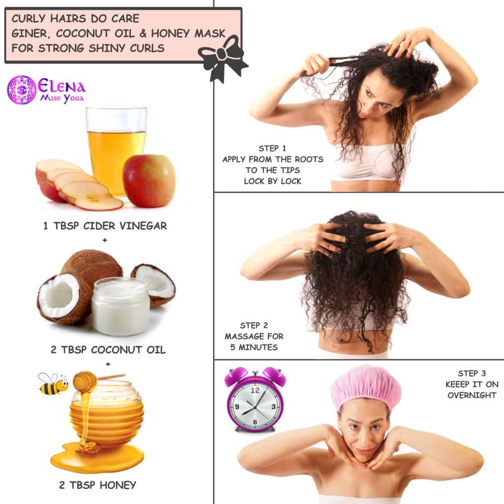 GINGER COCONUT AND HONEY MASK  FOR STRONG SHINY CURLS  Elena Miss Yoga