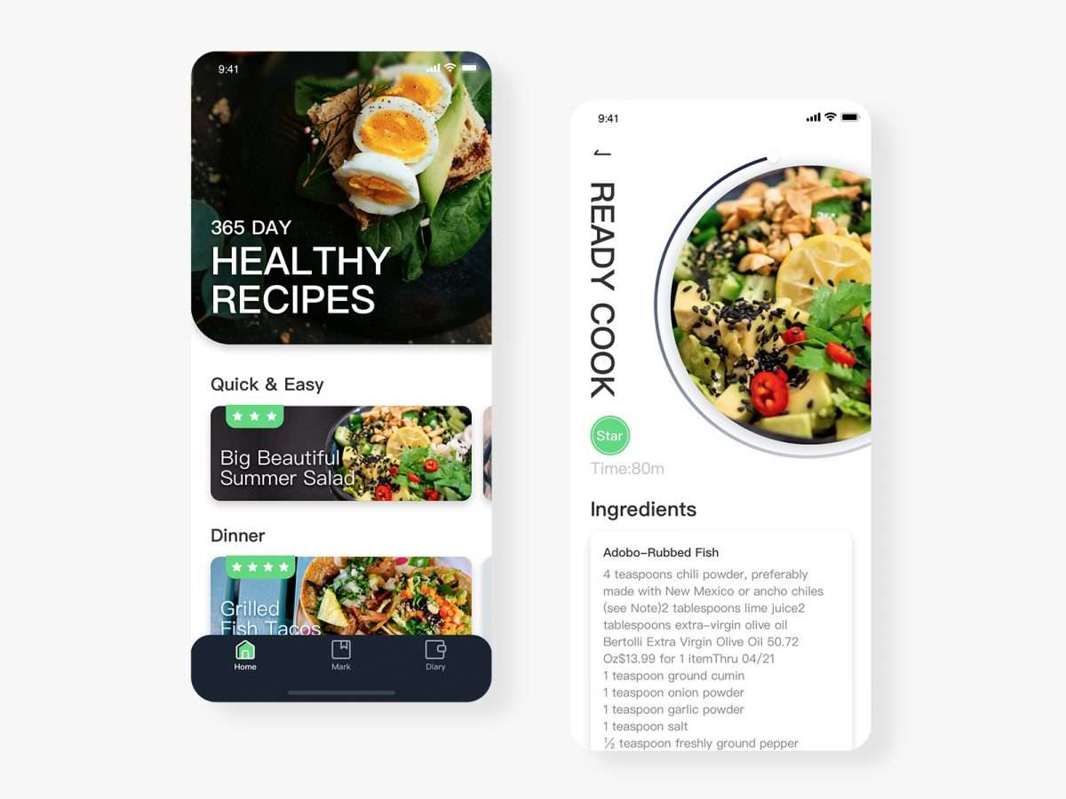Healthy Recipes App by Bozy Chi for UDS on Dribbble