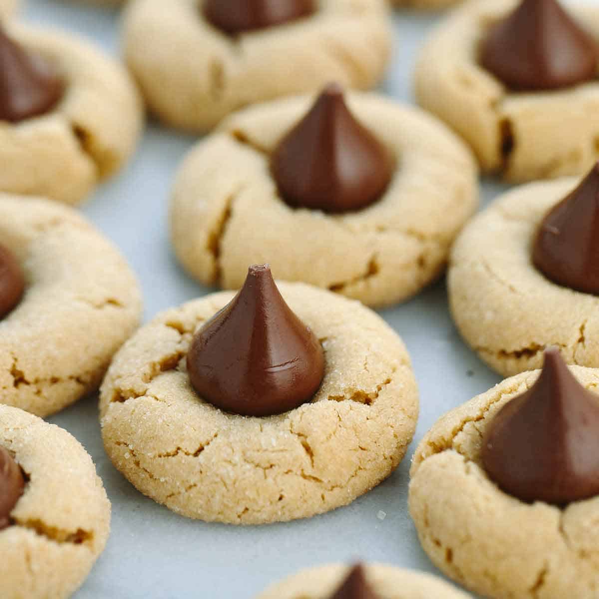 hershey kiss thumbprint cookies without peanut butter