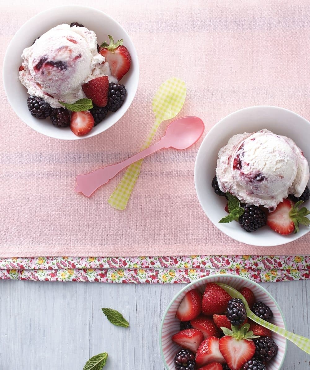 Homemade Ice Cream with Fresh Fruit