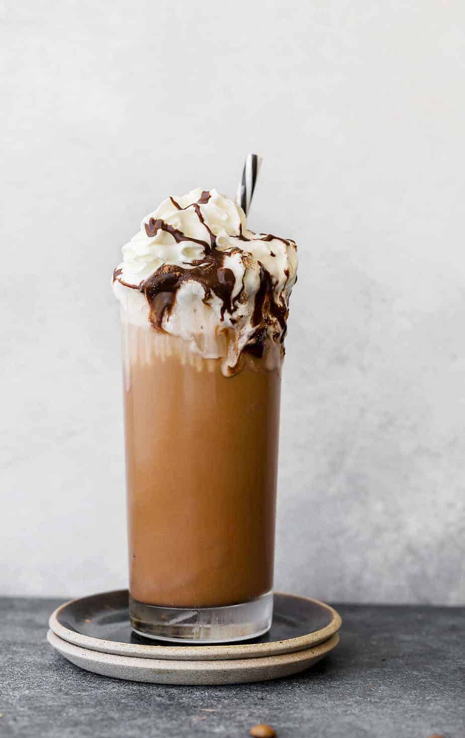 Iced Coffee Mocha with Homemade Chocolate Syrup