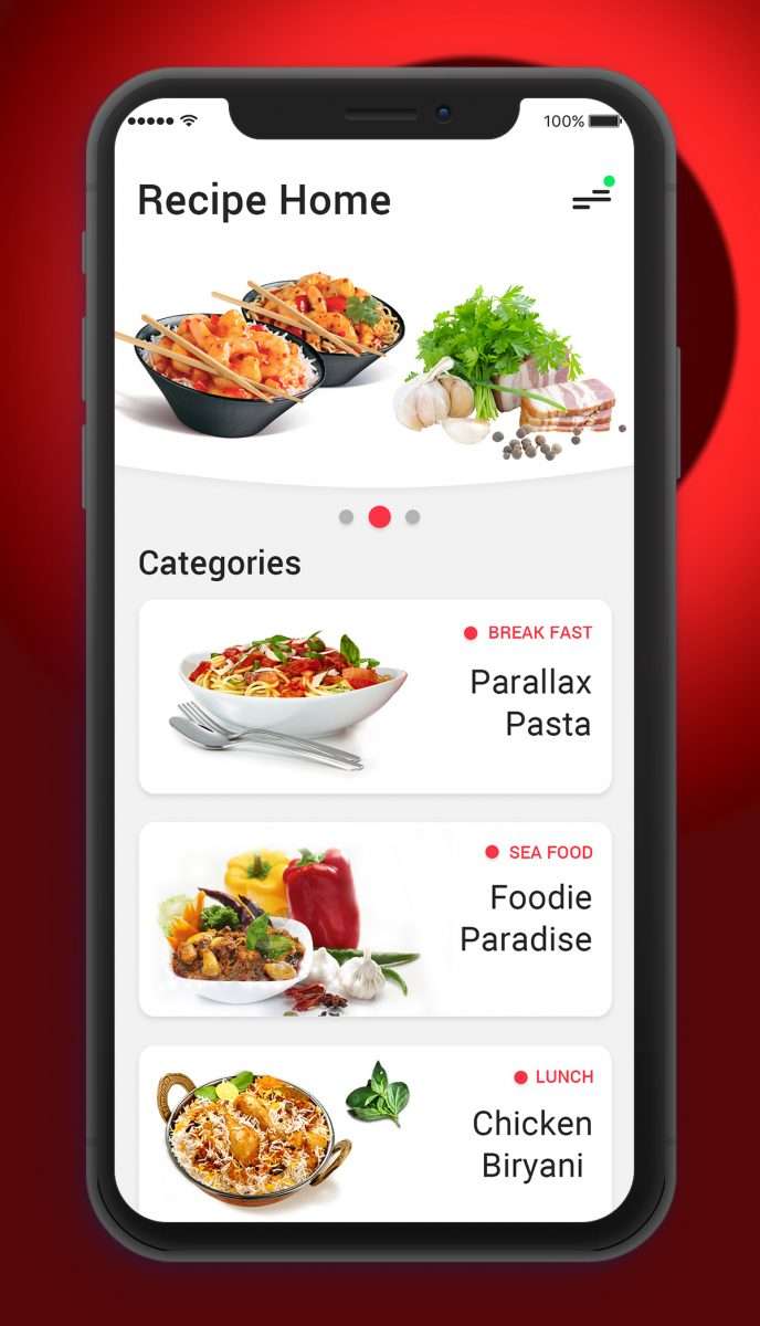 iOS Food Recipe App Concept
