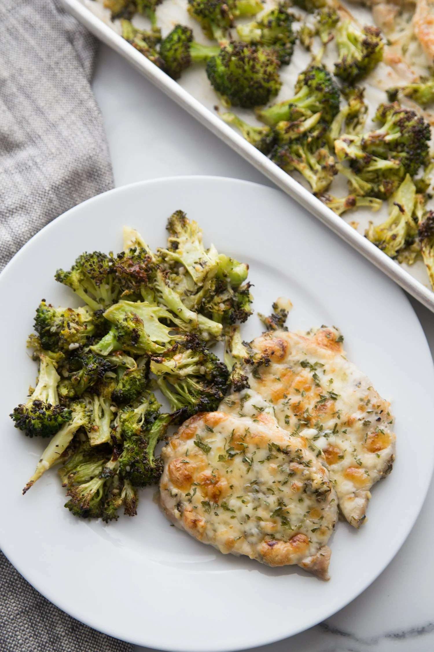 Keto Oven Baked Pork Chops &  Broccoli One Pan Meal (Easy ...