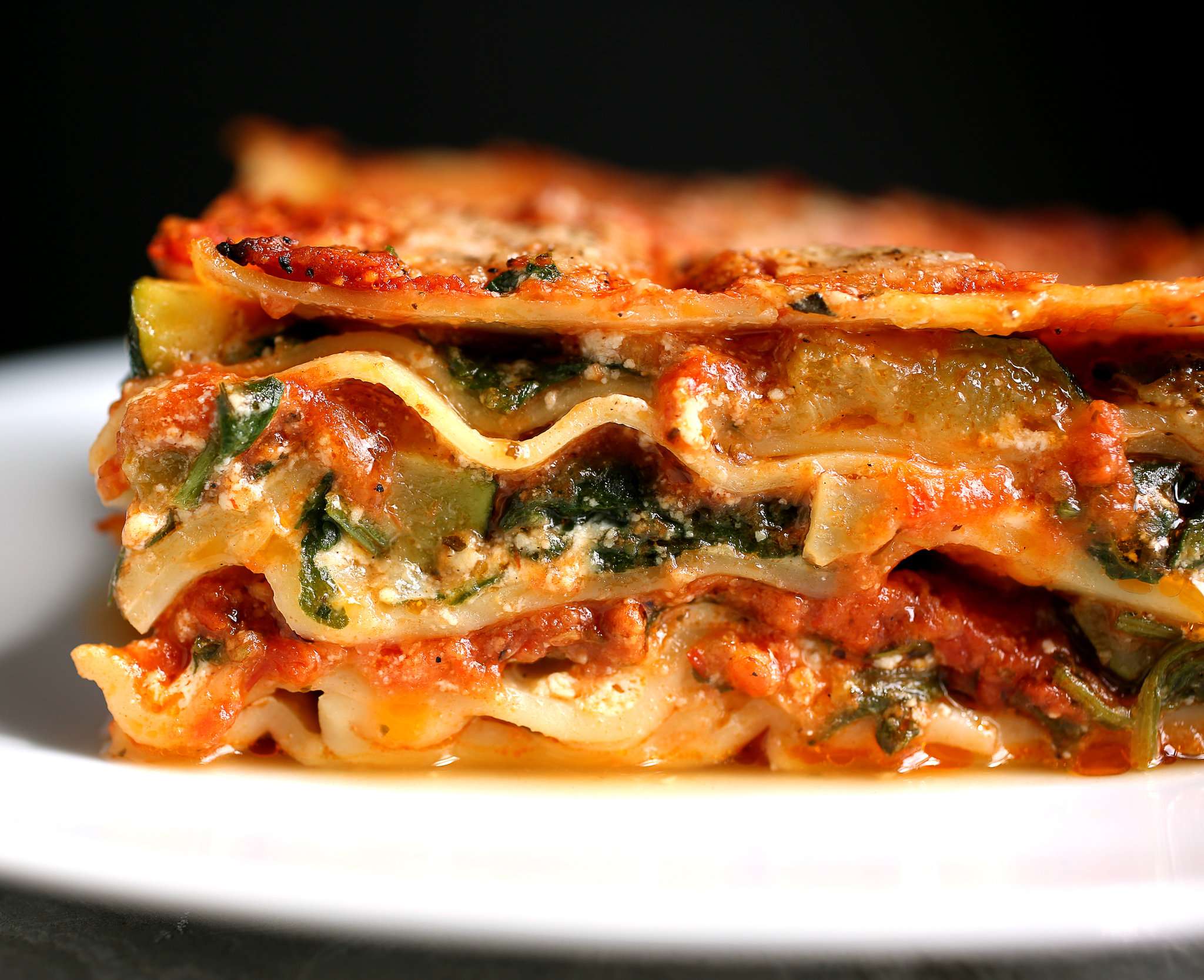 Lasagna With Steamed Spinach and Roasted Zucchini Recipe ...