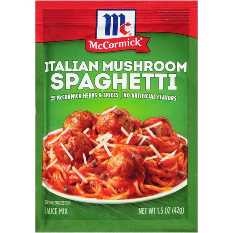McCormick® Italian Mushroom Spaghetti Sauce (1.5 oz ...