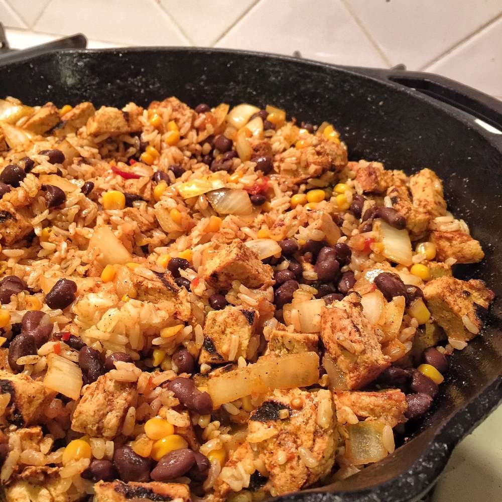 Mexican Fried Rice with Black Beans and Chick