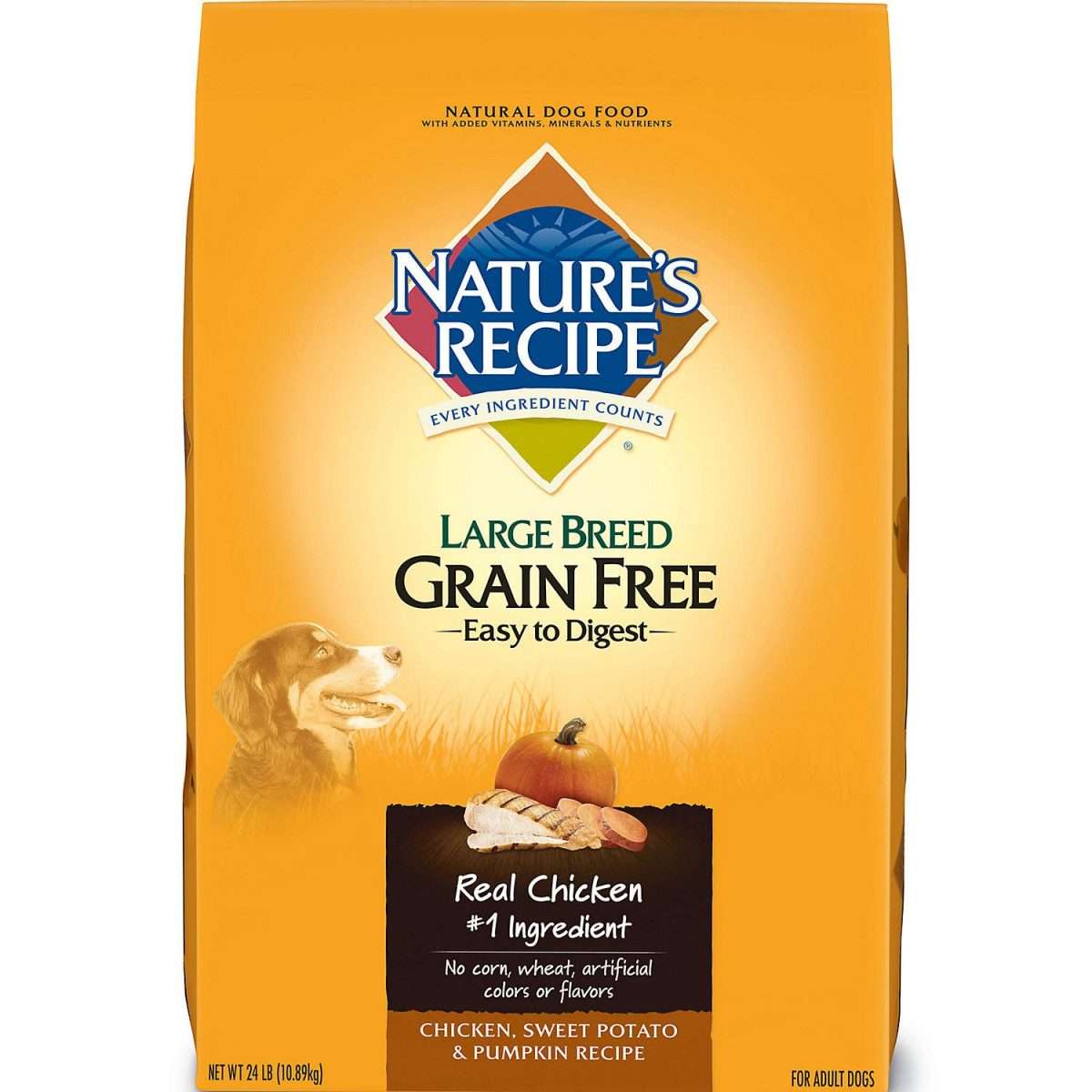Natures Recipe Grain Free Large Breed Dry Dog Food, Chicken, Sweet ...