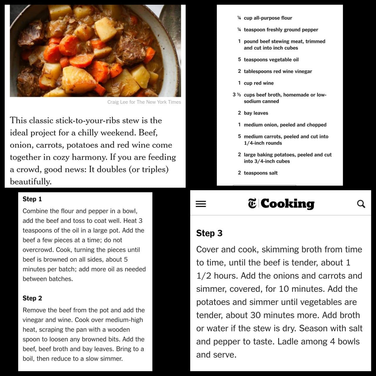 New York Times Beef Stew