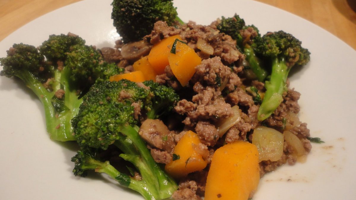 Paleo Ground Grass Fed Beef and Vegetables