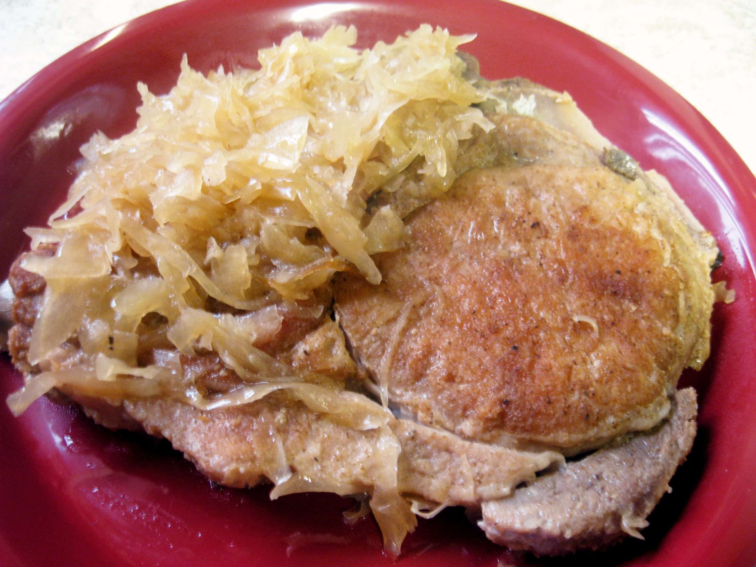 Sauerkraut Pork Chops With Potatoes recipe