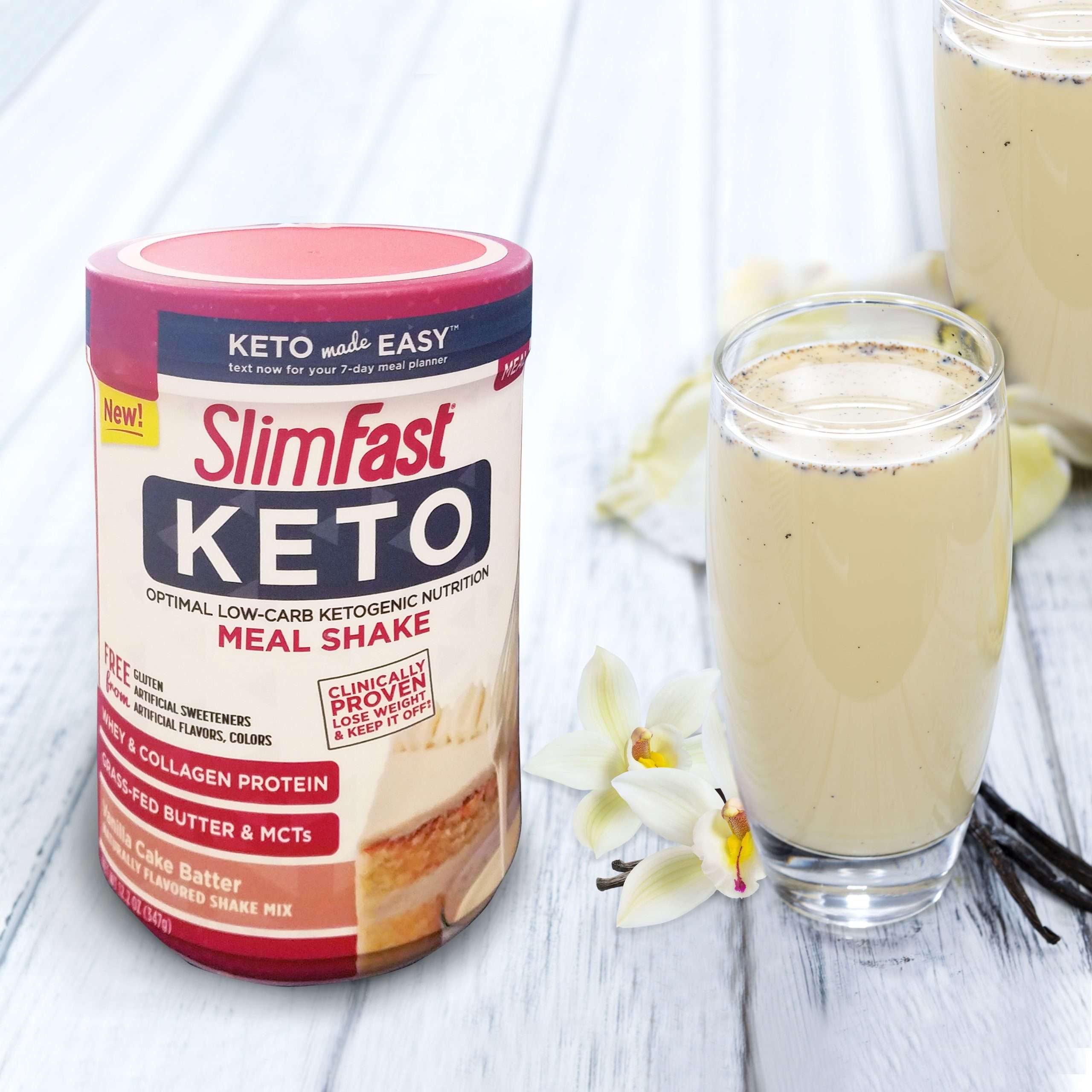 SlimFast Keto Vanilla Cake Batter Meal Replacement Shake ...