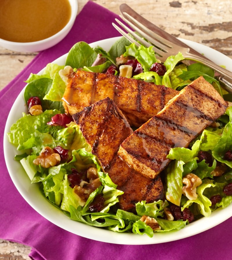 Spicy Grilled Tofu Salad Recipe with Balsamic Vinaigrette