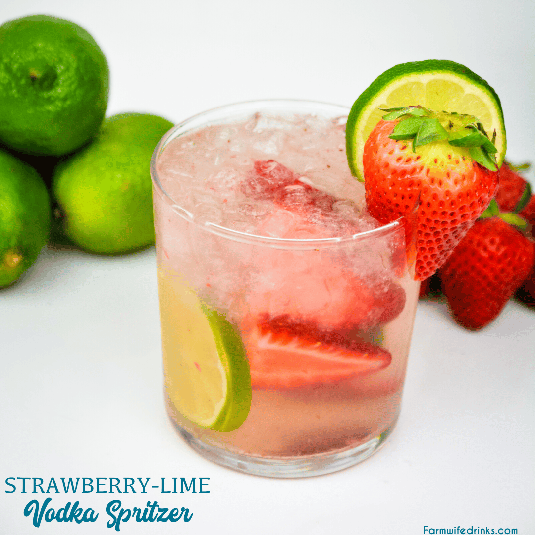 Strawberry Lime Vodka Spritzer