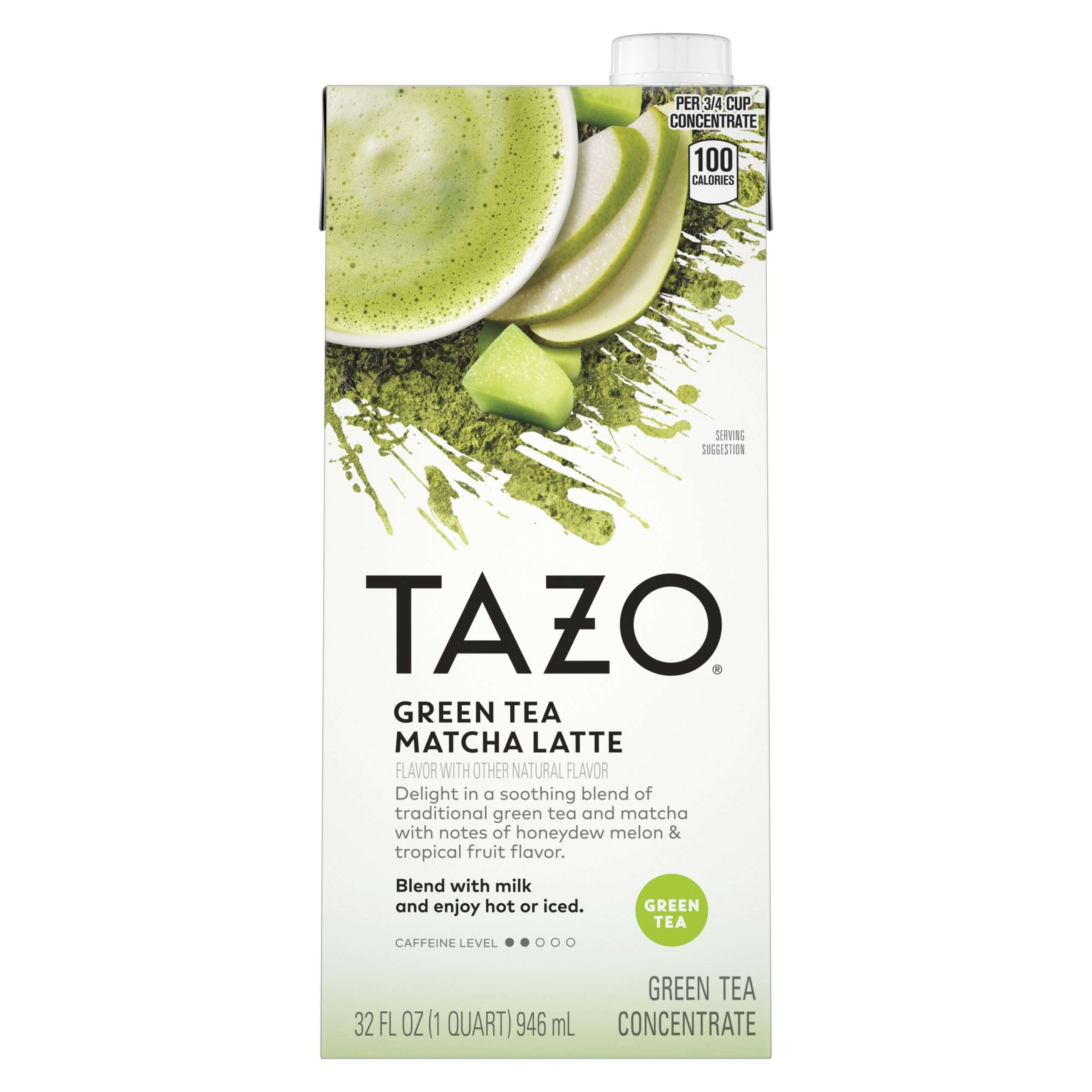 Tazo Green Tea Latte, Tea Concentrate, 32 Fl Oz