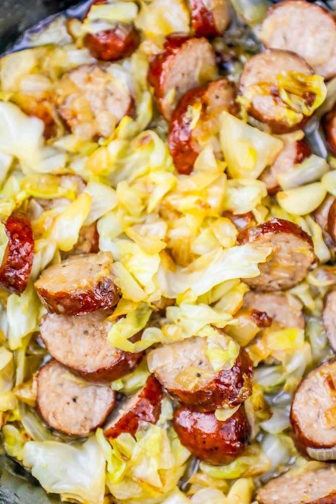 The Best Pan Fried Cabbage and Sausage Recipe