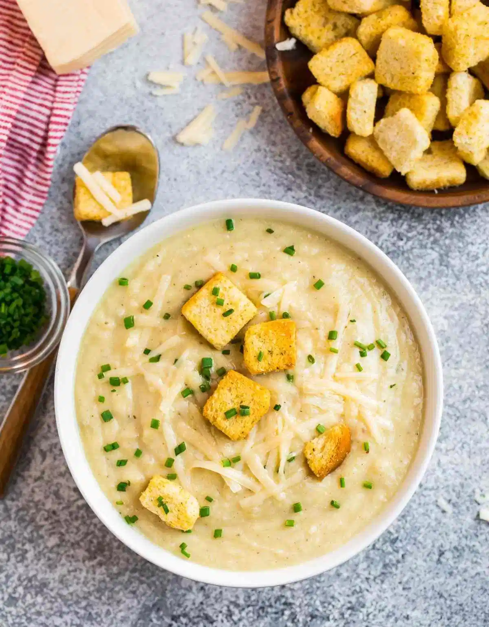 This low calorie, cheesy, and simple Instant Pot Potato Soup is better ...