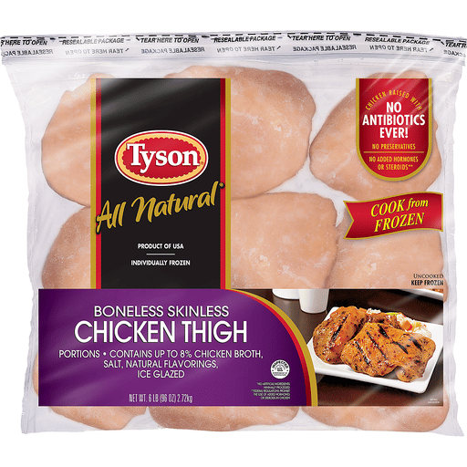 Tyson® Boneless Skinless Chicken Thighs, 2.5 lb. (Frozen)