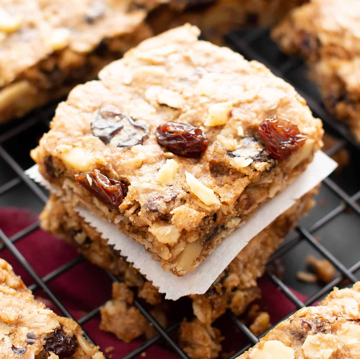 Vegan Gluten Free Oatmeal Raisin Cookie Bars Recipe â Easy, Healthy ...