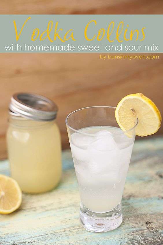 Vodka collins, Sour mix and Homemade on Pinterest